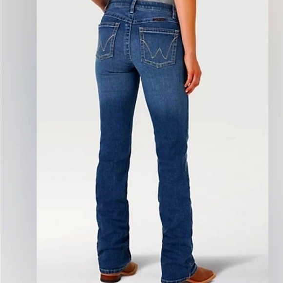 Wrangler Q-Baby‎ Ultimate Riding Jeans Dark Wash Denim Straight Leg 9x34 Western - Picture 1 of 11